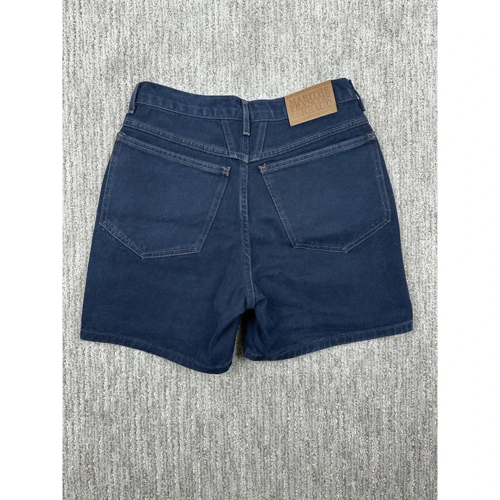 Marithe Francois Girbaud Shorts Womens 9/10 Blue Denim Cuffed Vintage 90's Y2K